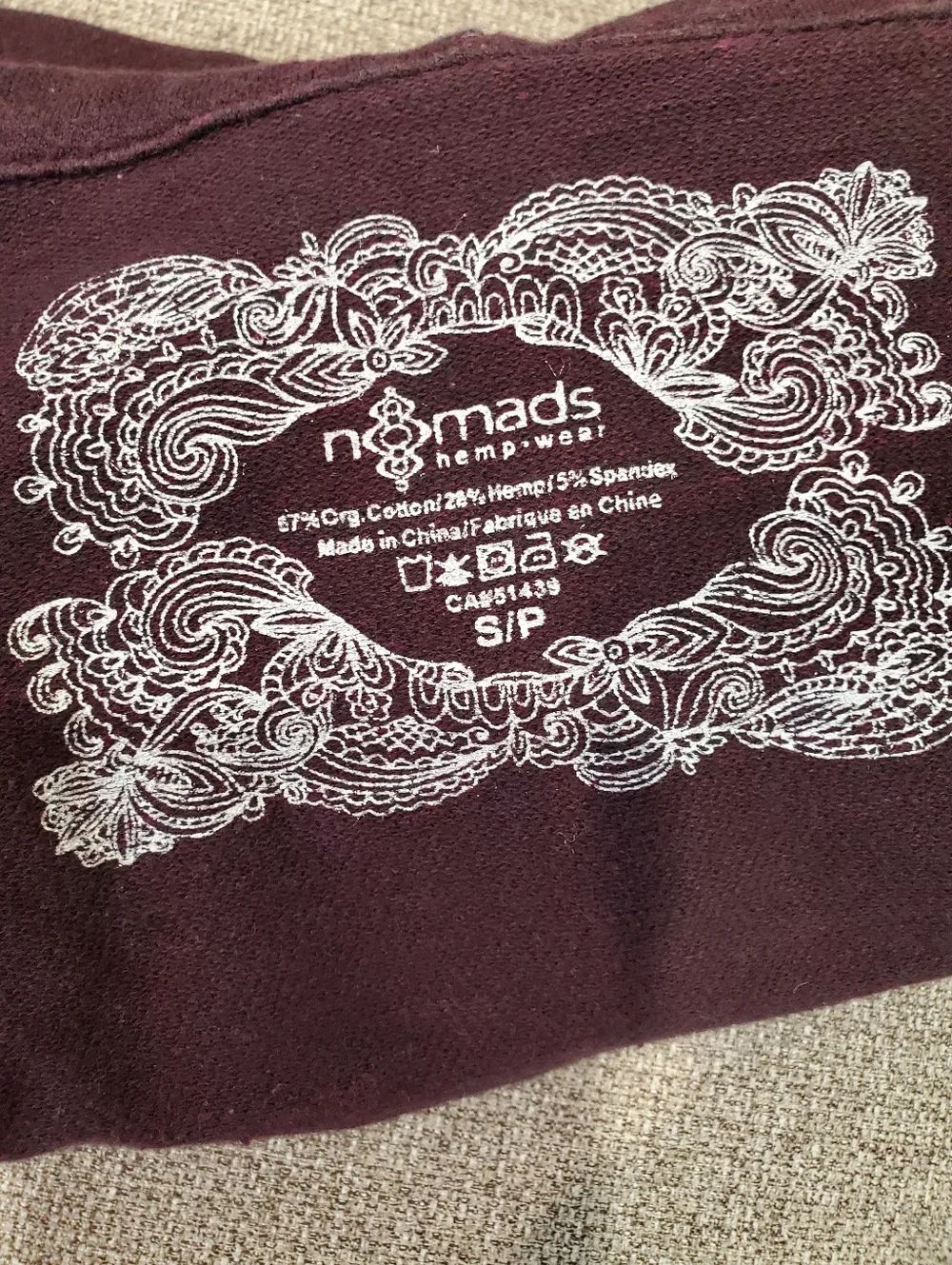 Nomads Hemp Wear Womens Cropped Phenomenon Hoodie Jacket Plum Purple Size Small - Picture 8 of 9